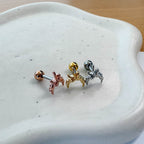 A10 072 ［サージカルステンレス］リボンムーン月ピアス