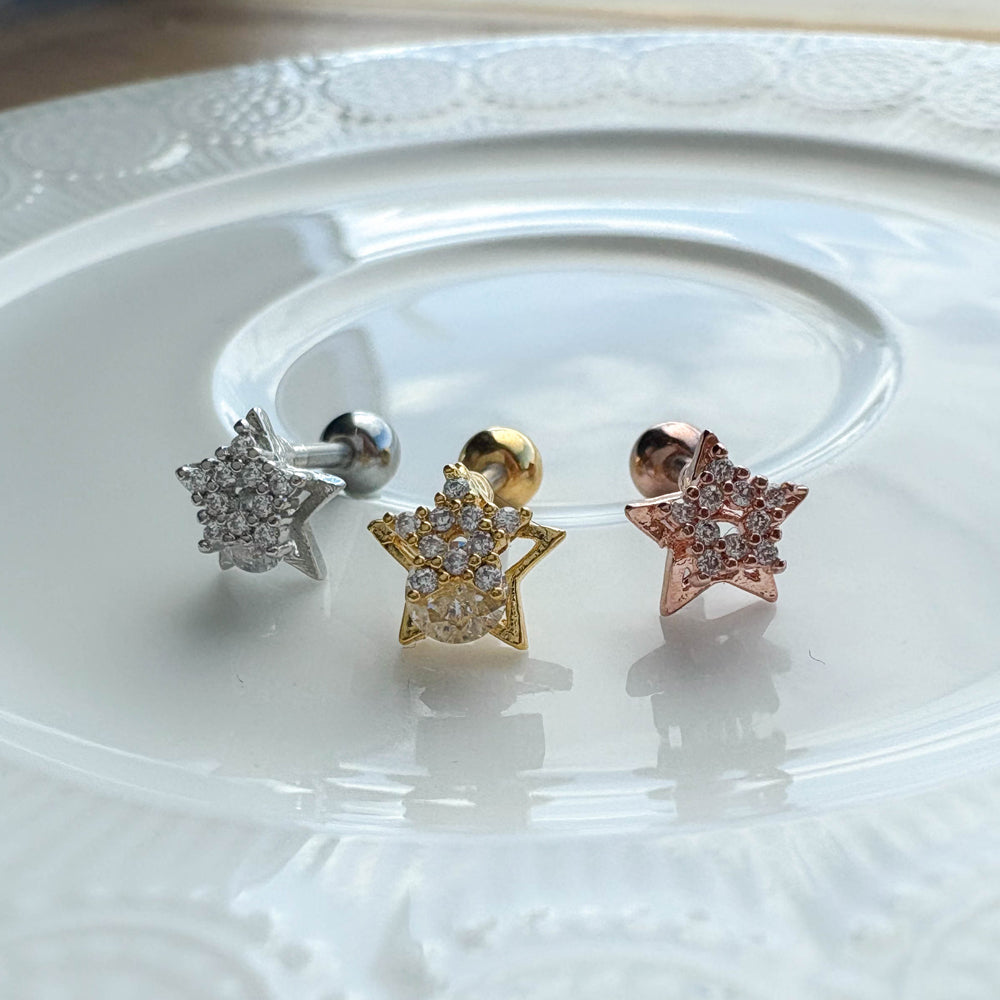 MP 002 ［サージカルステンレス］ストーン星ピアス