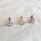 MP 119 ［サージカルステンレス］キュービック葉っぱ＆羽ピアス