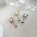 A8 273　[サージカルステンレス] オーロラ木馬ピアス