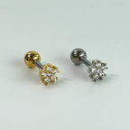 MN 041 ［サージカルステンレス］ミニキュービックお花ピアス