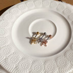 A5 282 ［サージカルステンレス］ダブルストーンドロップリボンピアス