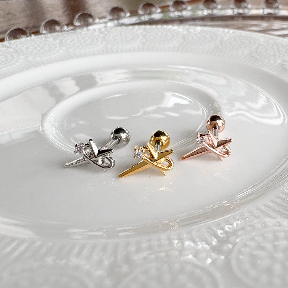 MJ 073 ［サージカルステンレス］天の川の星ピアス