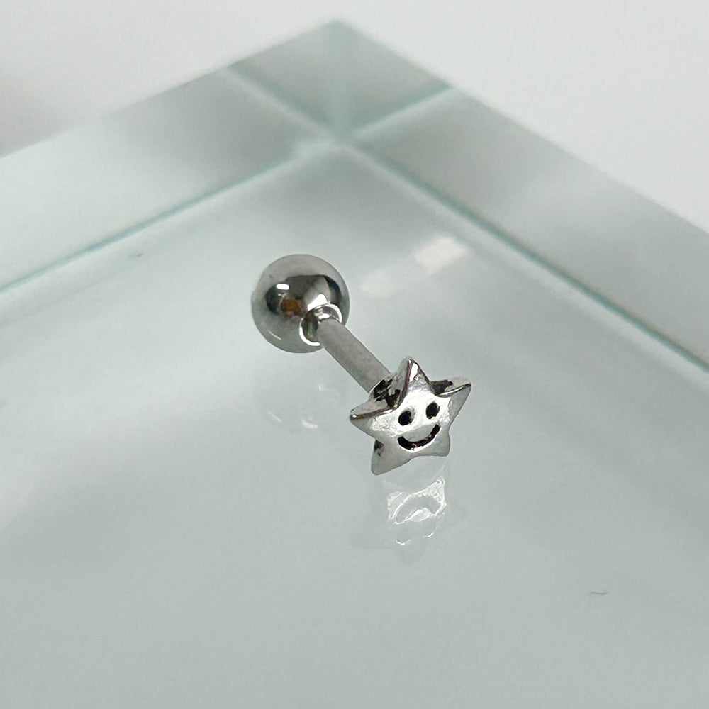 MV 018 [サージカルステンレス ] ミニスマイル星ピアス