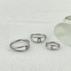 STS 056 ［サージカルステンレス］キュービック二重リング