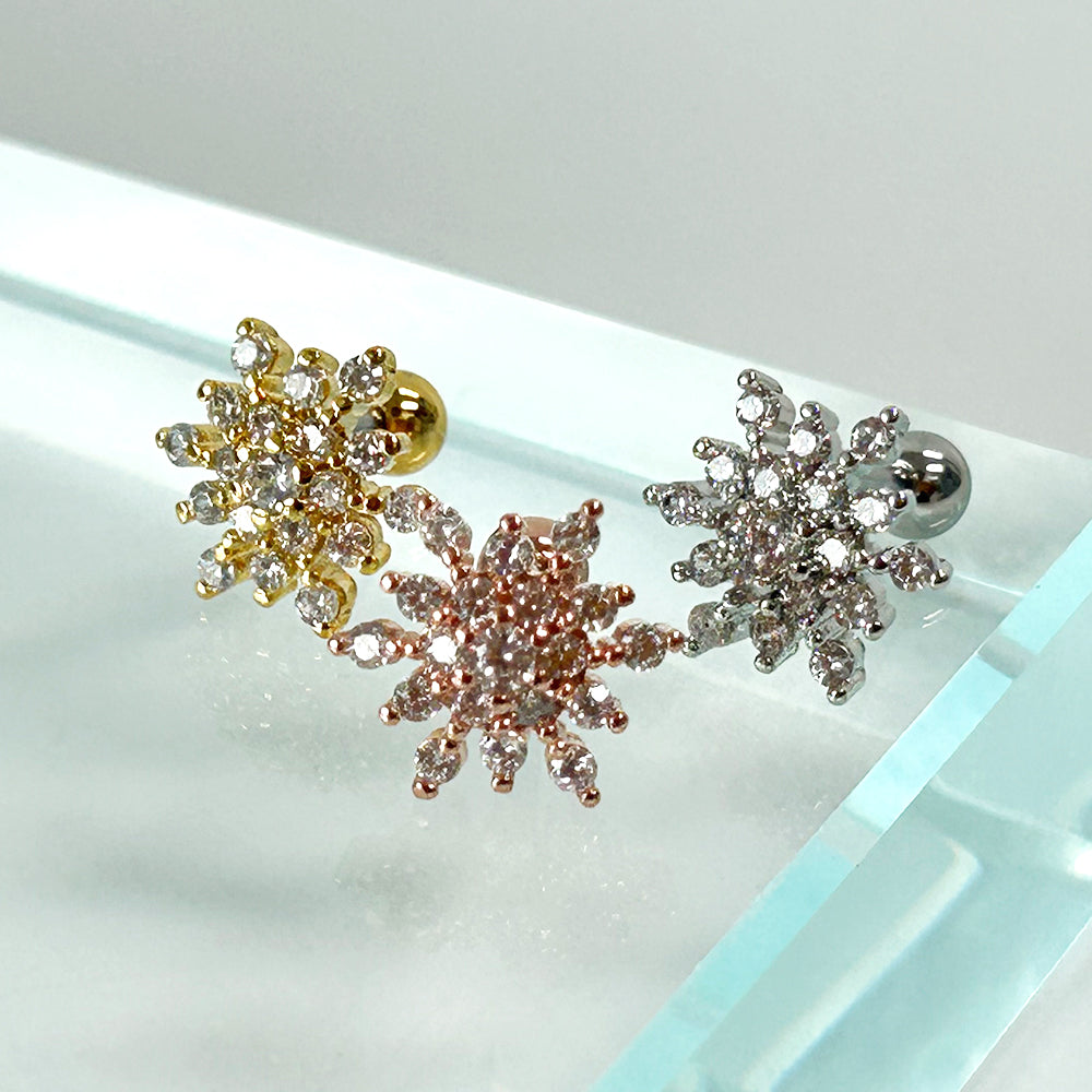 MN 002 ［サージカルステンレス］スノーフラワーピアス