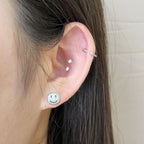 YES 003 ［サージカルステンレス］スマイルバーベルピアス