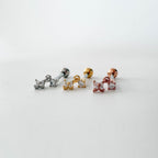 A8 305 ［サージカルステンレス］キュービック花ピアス