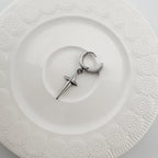 YEH 006 ［サージカルステンレス］써지컬 십자가 스틸링 드롭 원터치 피어싱