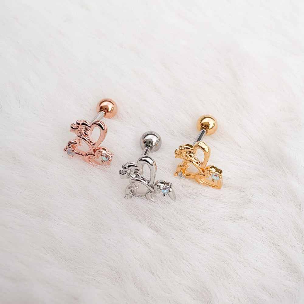 A5 245 ［サージカルステンレス］トリプルハートピアス