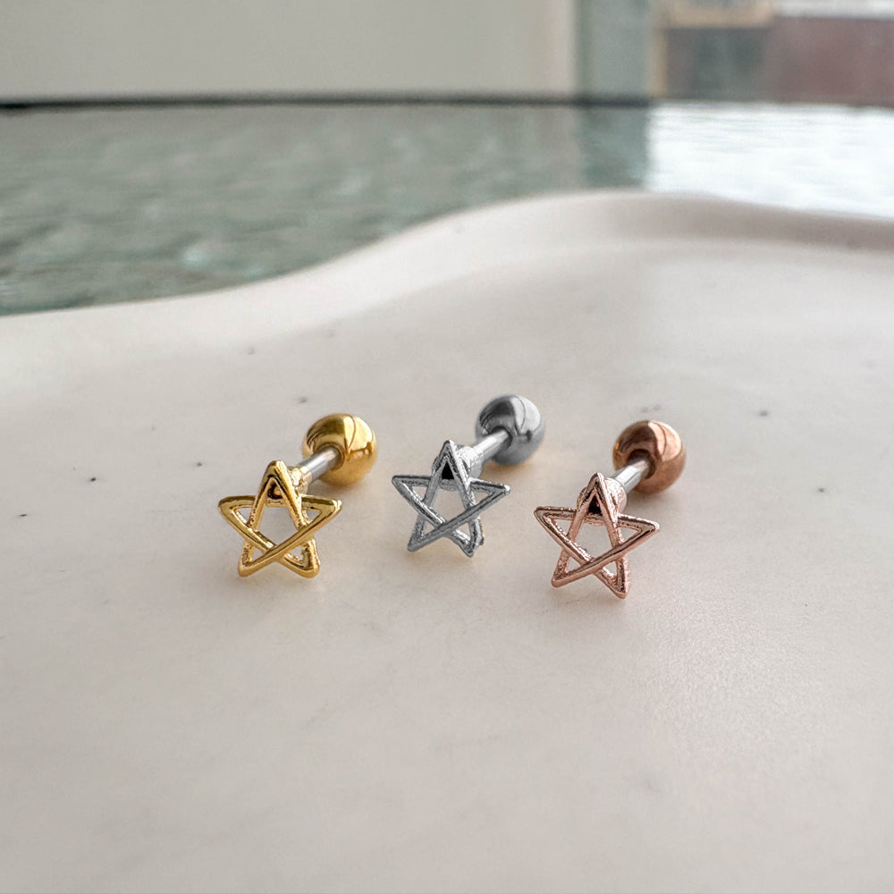 MN 175 ［サージカルステンレス］シンプル星ピアス