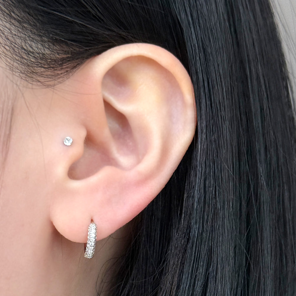 MP 127 [サージカルステンレス]　キュービックワンタッチリングピアス