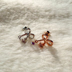 A5 244 [サージカルステンレス]　チャームリボンピアス