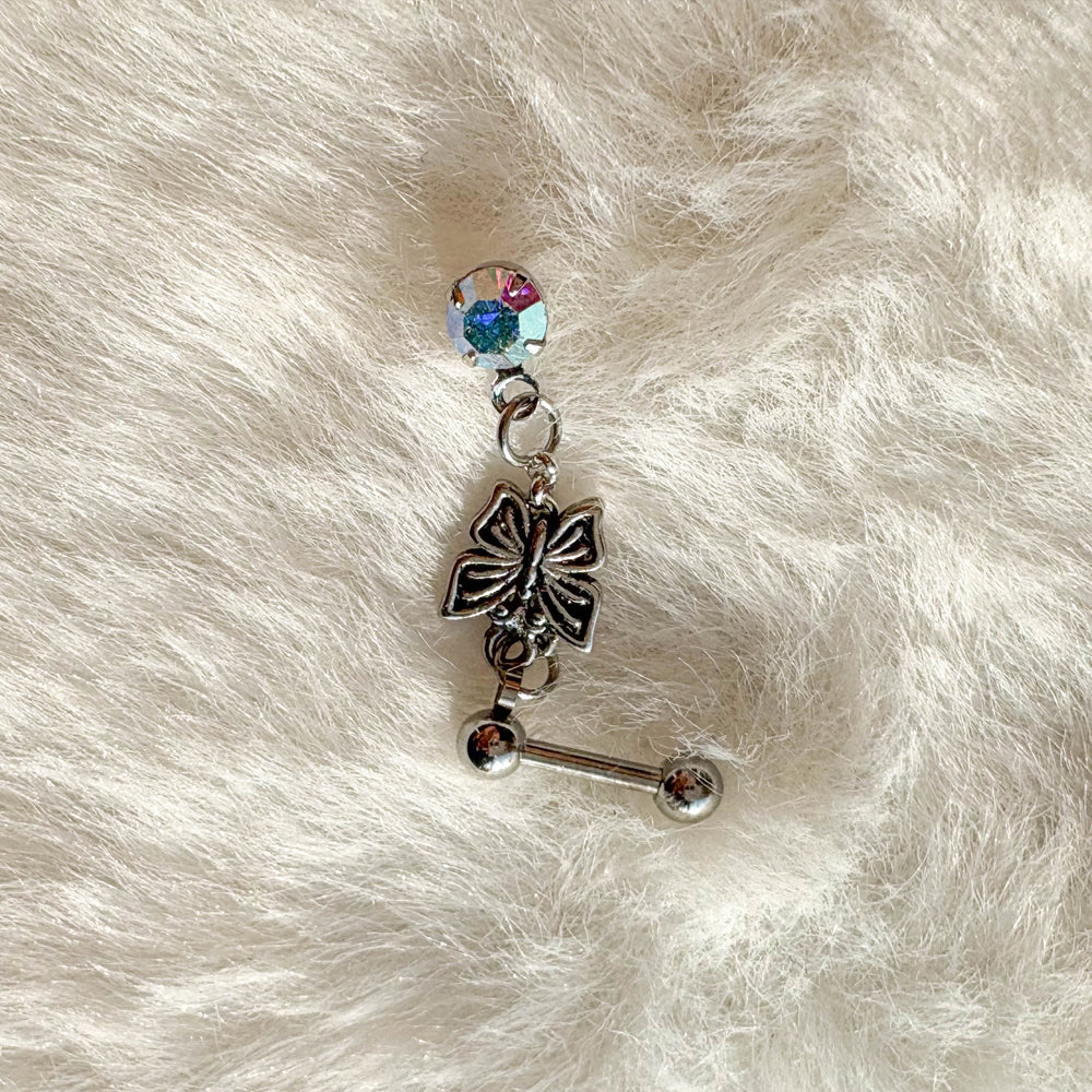 A2 248 ［サージカルステンレス］アンティーク蝶々ピアス