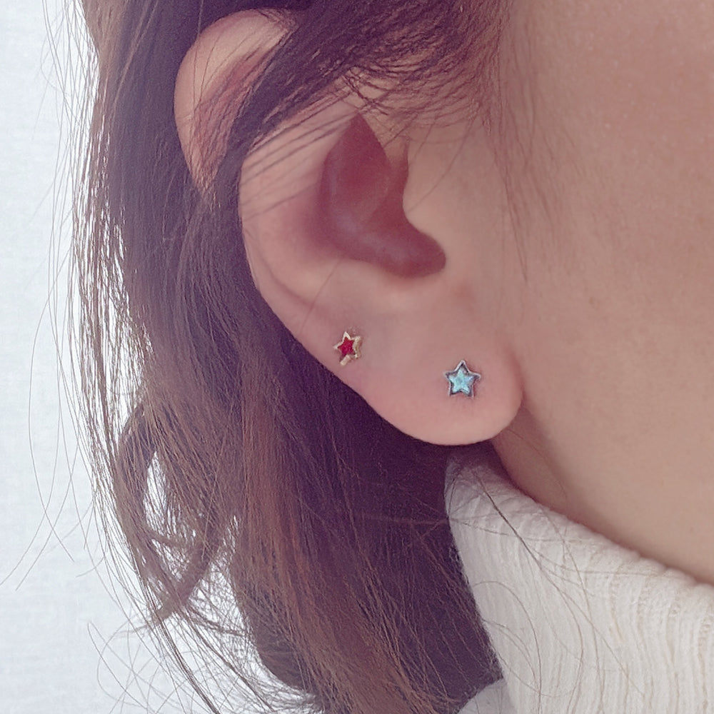B3 087［サージカルステンレス］ぷっくり星ピアス