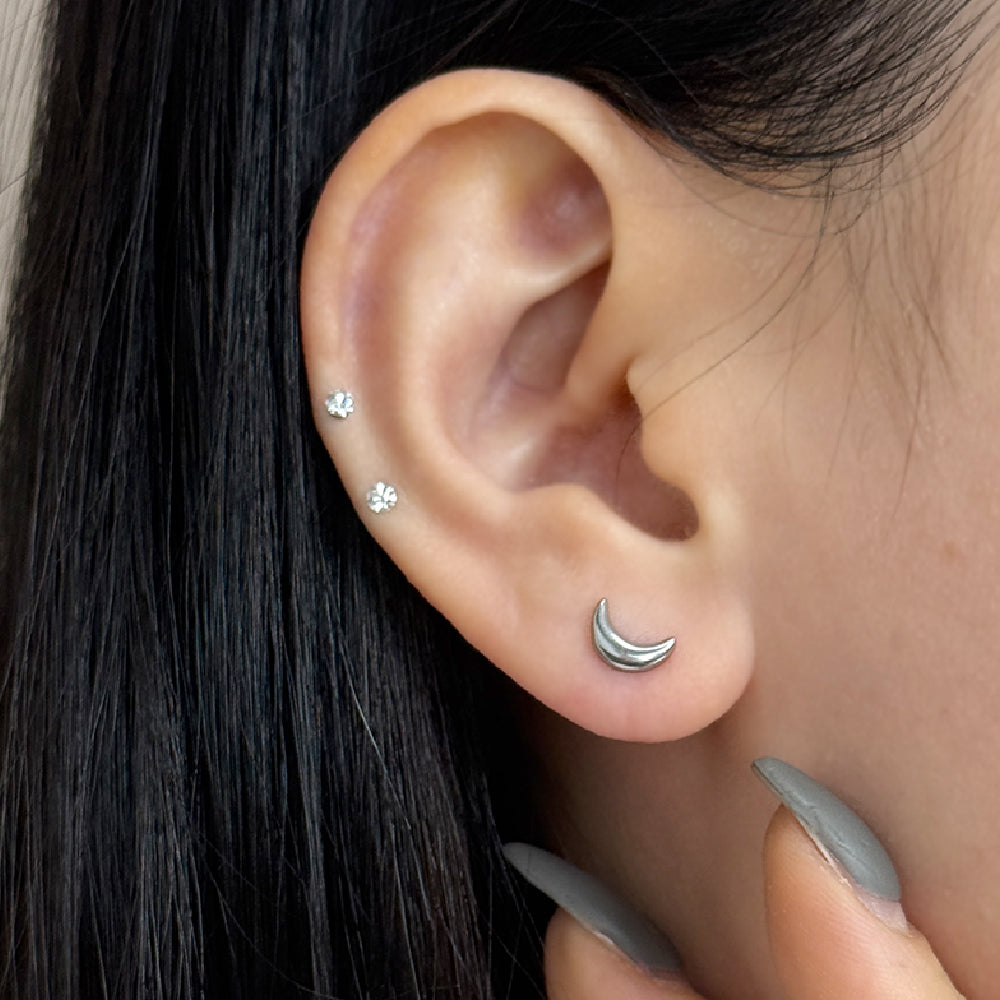 YLR 017 ［サーカルステンレス］月ラブレットピアス