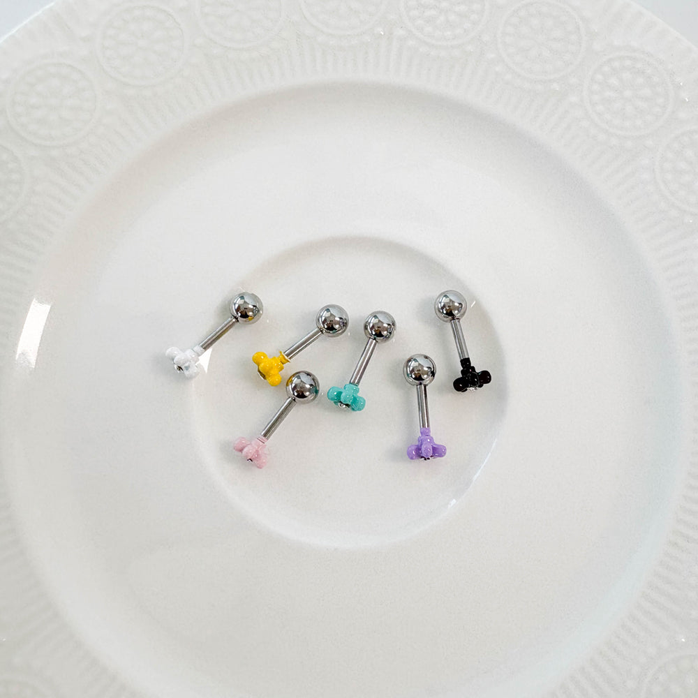 A8 203 ［サージカルステンレス］ポップカラー花ピアス