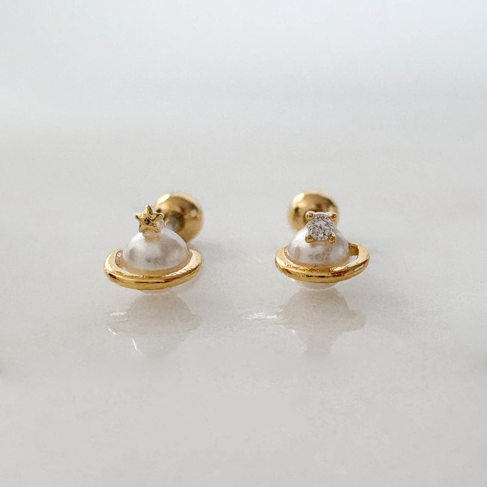 A8 279 ［サージカルステンレス］土星ピアス