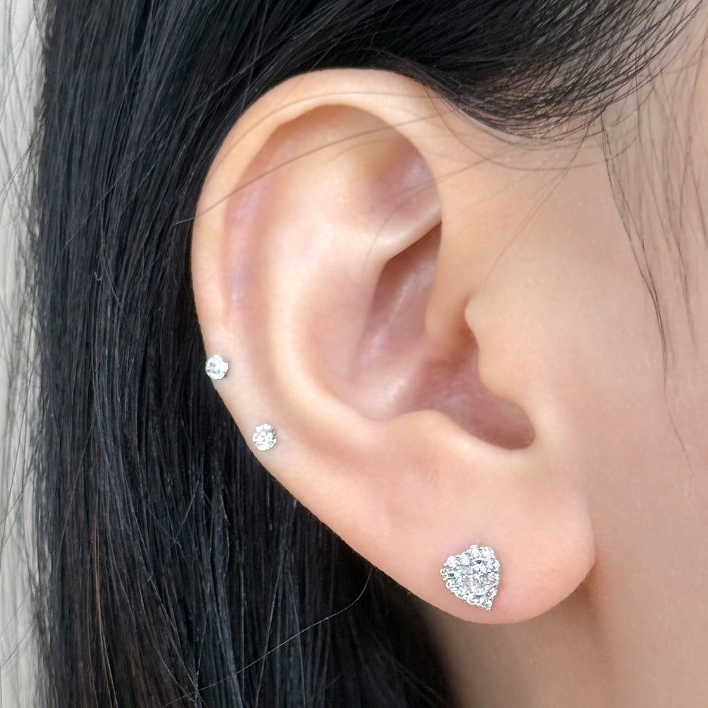 MP 095  [ サージカルステンレス]　キュービックハートピアス