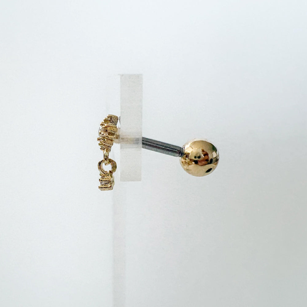 A8 286 [サージカルステンレス]　ドロップ星花ピアス