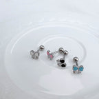 B3 093 ［サージカルステンレス］シンプルカラフルリボンピアス
