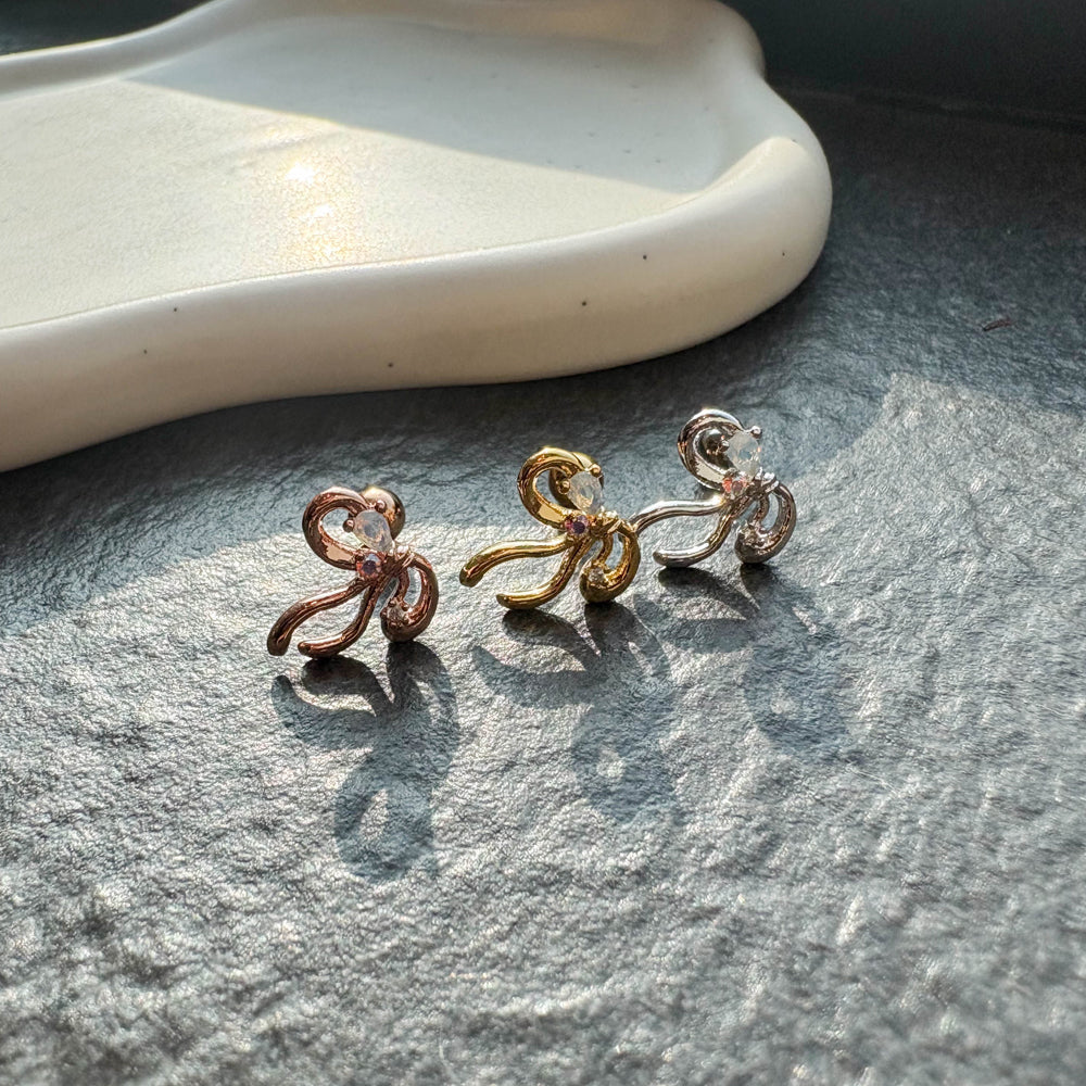 A5 243 ［サージカルステンレス］リボンピアス