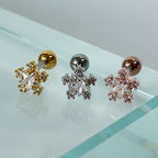 MN 066 ［サージカルステンレス］キュービック花＆星ピアス