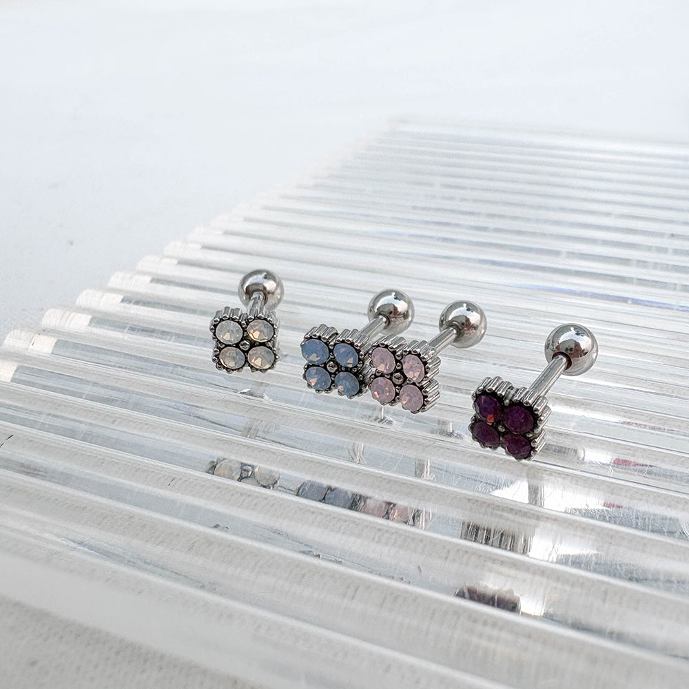 B3 057 ［サージカルステンレス］ストーン花ピアス
