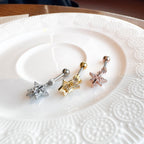 MP 072 ［サージカルステンレス］キュービッククロス星ピアス