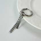 YEH 015 ［サージカルステンレス］リングチェーンドロップワンタッチピアス