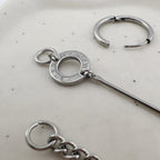 YEH 012 ［サージカルステンレス］チェーンスチールドロップワンタッチピアス