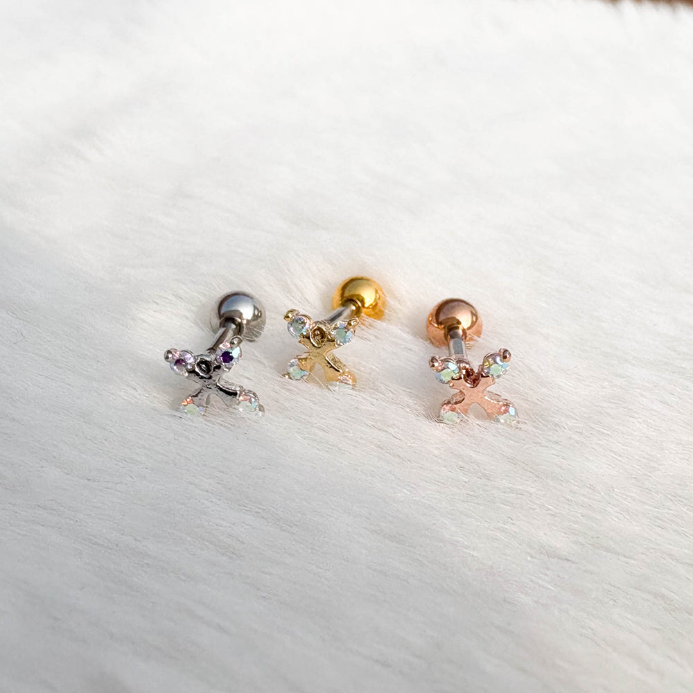 A5 294 ［サージカルステンレス］ストーン十字架ピアス