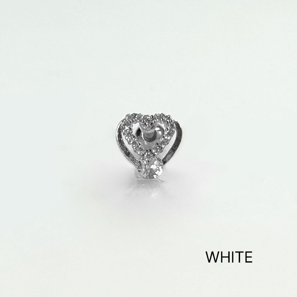 MP 055 ［サージカルステンレス］キュービックドロップハートピアス