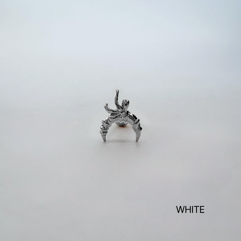 A10 072 ［サージカルステンレス］リボンムーン月ピアス