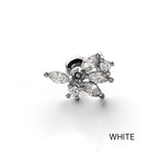 MP 119 ［サージカルステンレス］キュービック葉っぱ＆羽ピアス