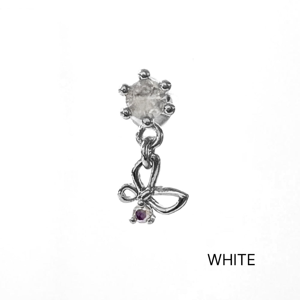 A8 296 ［サージカルステンレス］キュービック蝶々ドロップピアス