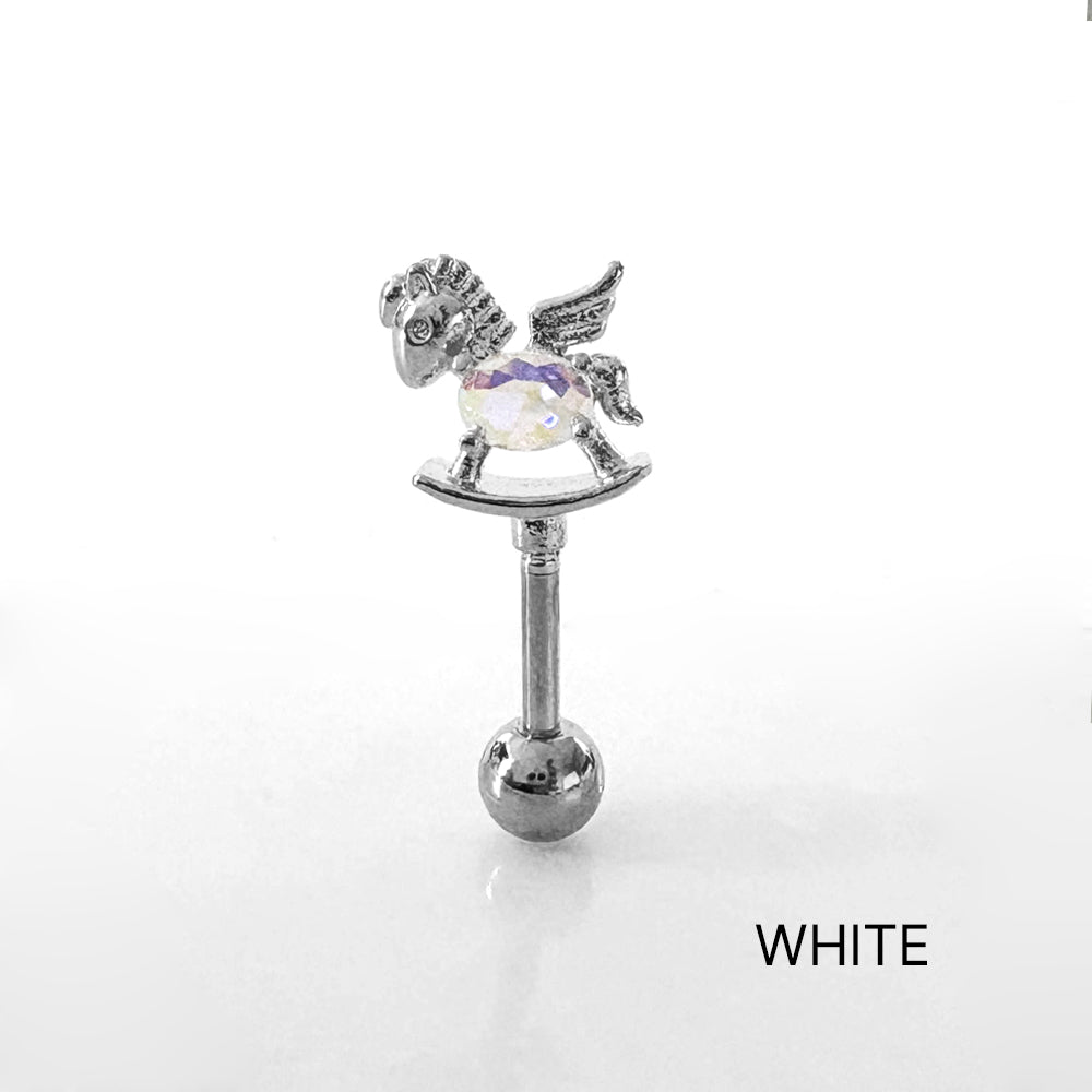 A8 273　[サージカルステンレス] オーロラ木馬ピアス