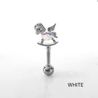 A8 273　[サージカルステンレス] オーロラ木馬ピアス