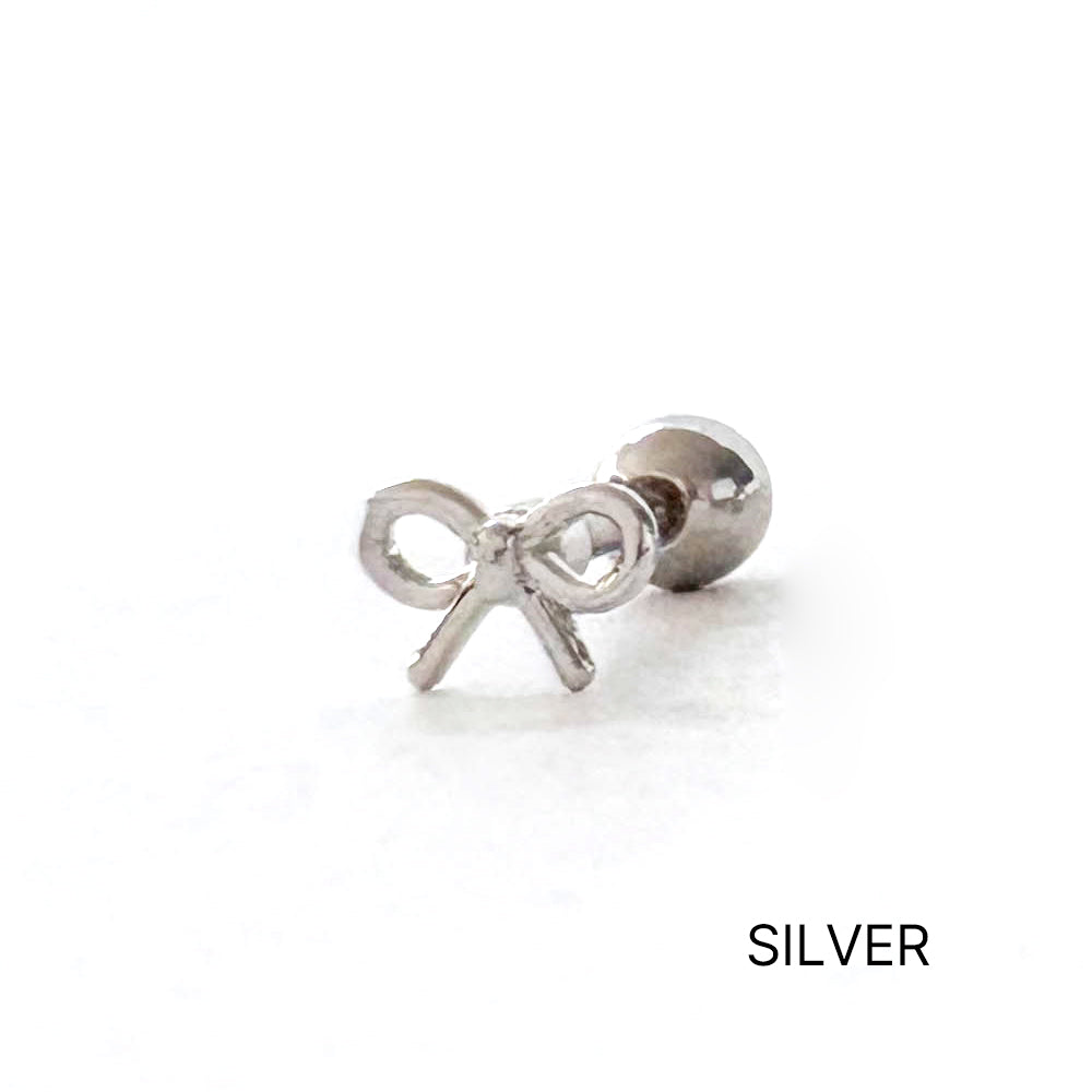A8 241 [サージカルステンレス]　シンプルリボンピアス