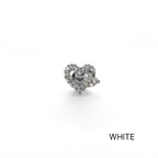 MP 129 ［サージカルステンレス］ラグジュアリーキュービックハートピアス