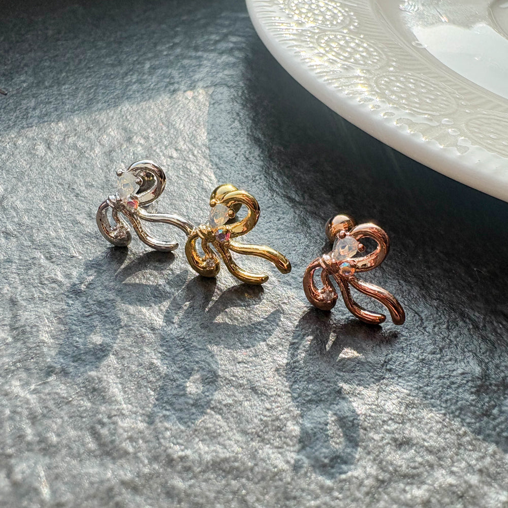 A5 243 ［サージカルステンレス］リボンピアス