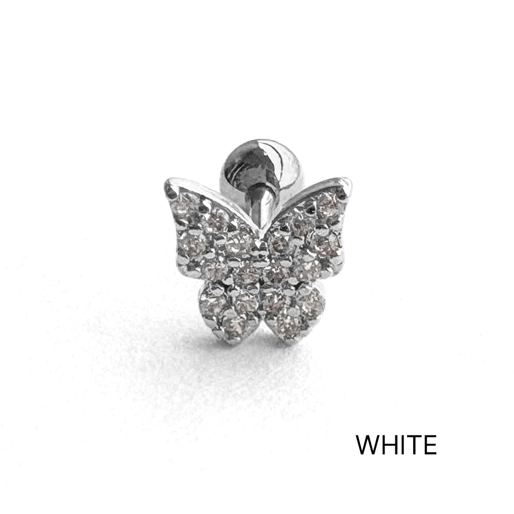 MN 075 [サージカルステンレス] キュービック蝶々ピアス