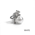 A8 252 ［サージカルステンレス］ラージパールリボンピアス