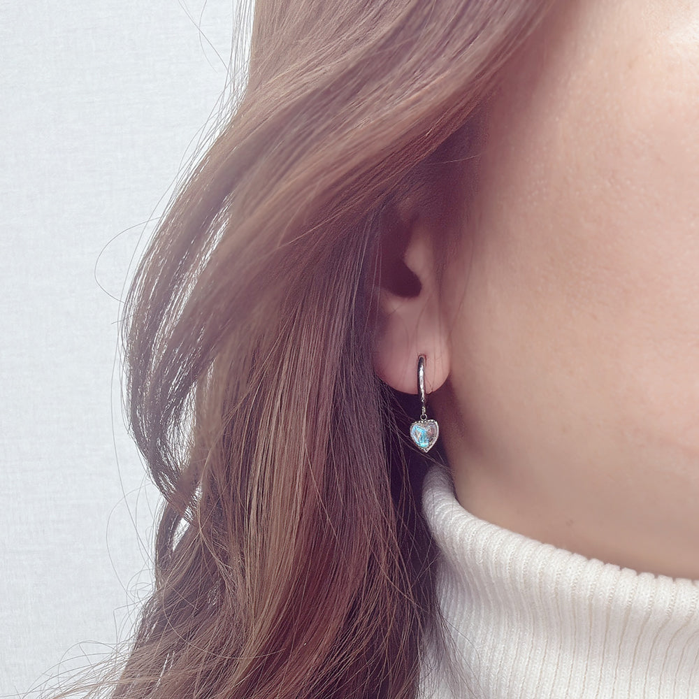 B3 050 ［サージカルステンレス］リングドロップ丸いハートピアス