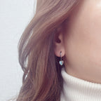 B3 050 ［サージカルステンレス］リングドロップ丸いハートピアス