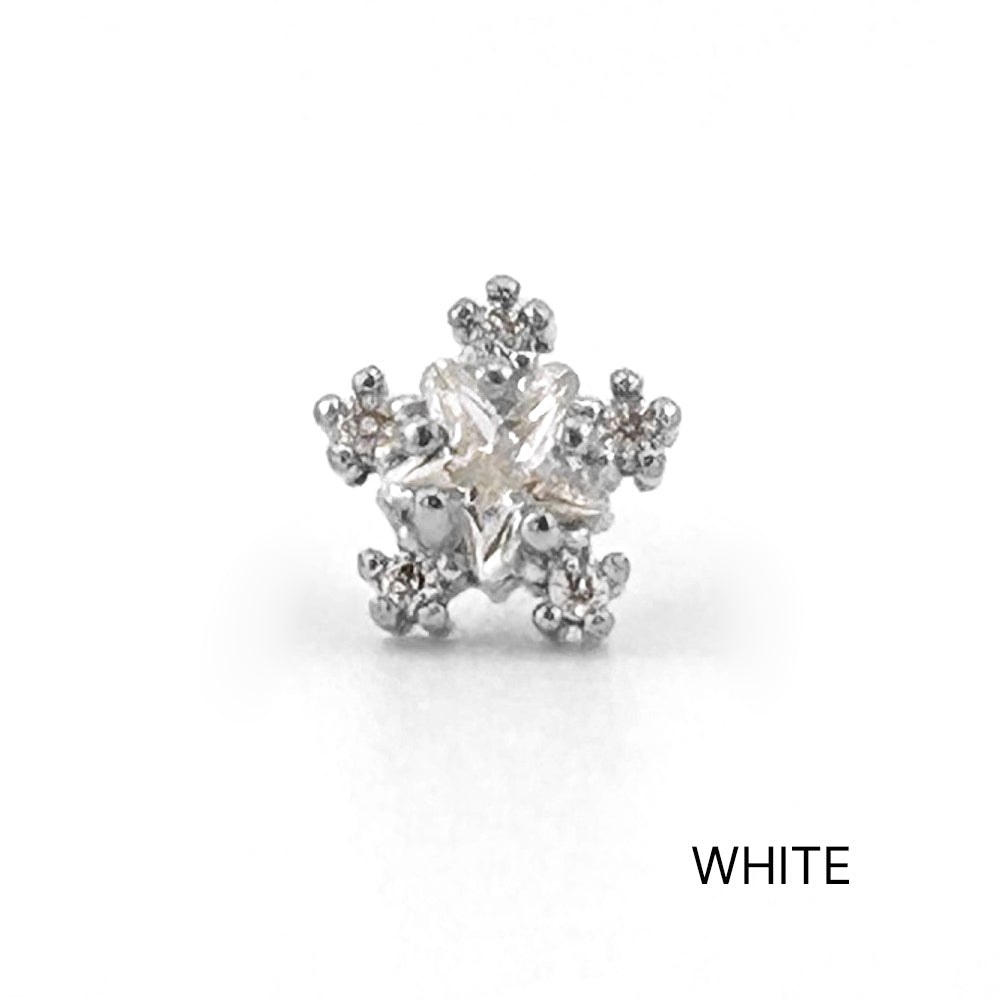 MN 066 ［サージカルステンレス］キュービック花＆星ピアス