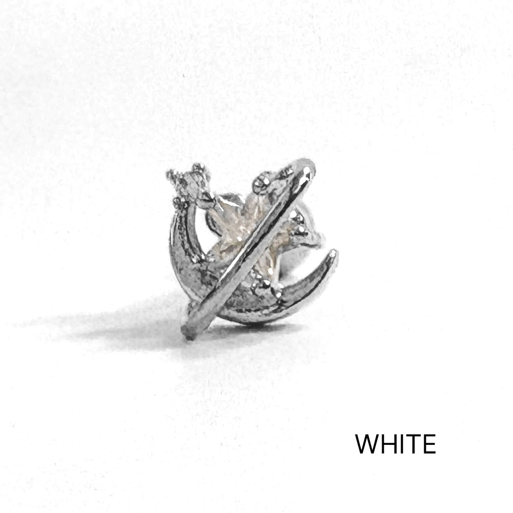 A8 172 ［サージカルステンレス］月＆星＆天の川ピアス