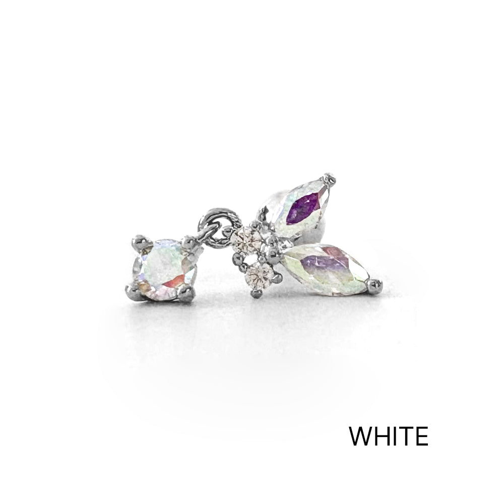 A8 245 ［サージカルステンレス］ドロップ蝶々ピアス