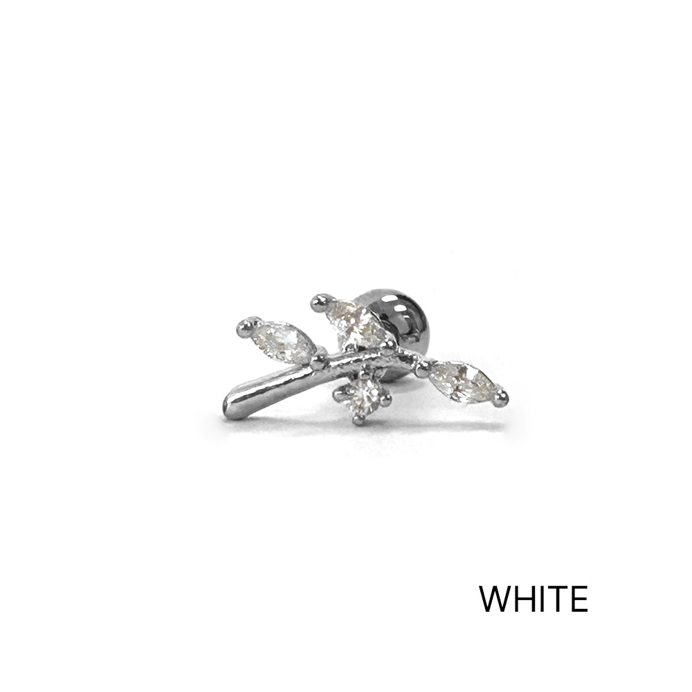 MN 122 ［サージカルステンレス］シンプルキュービックストーンピアス