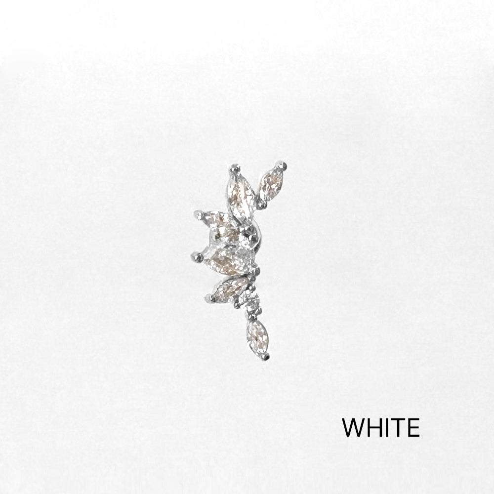 MP 122 ［サージカルステンレス］キュービック羽＆葉っぱピアス